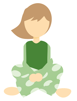 Frau in Pyjama / Jogginghose