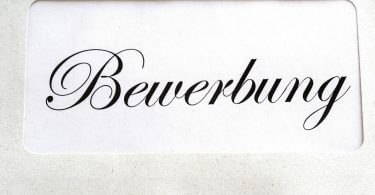 Briefkopf auf dem Bewerbung steht
