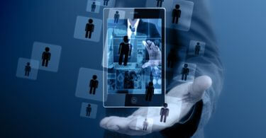businessman holding mobile phone Choosing the right person