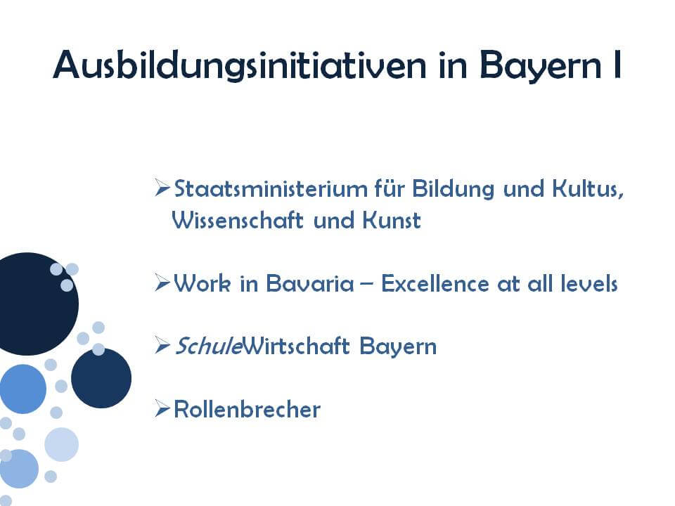 Ausbildungsinitiativen Bayern