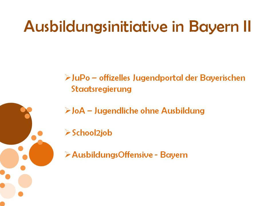 Ausbildungsinitiativen in Bayern 2