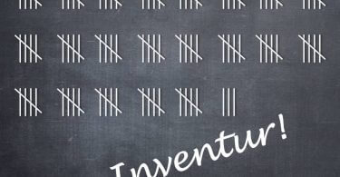 Strichliste mit Inventur-Schriftzug